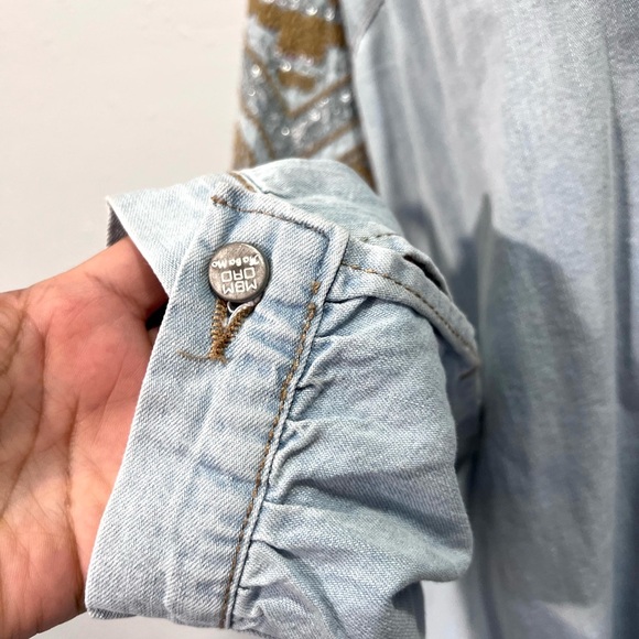 Boutique Embroidered Denim Kimono Jacket OS - Picture 6 of 9